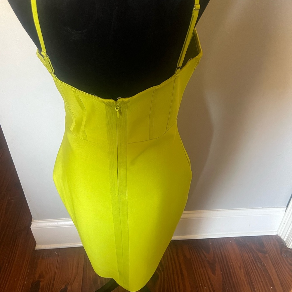 FashionNova lime green bandage dress - Picture 2 of 5